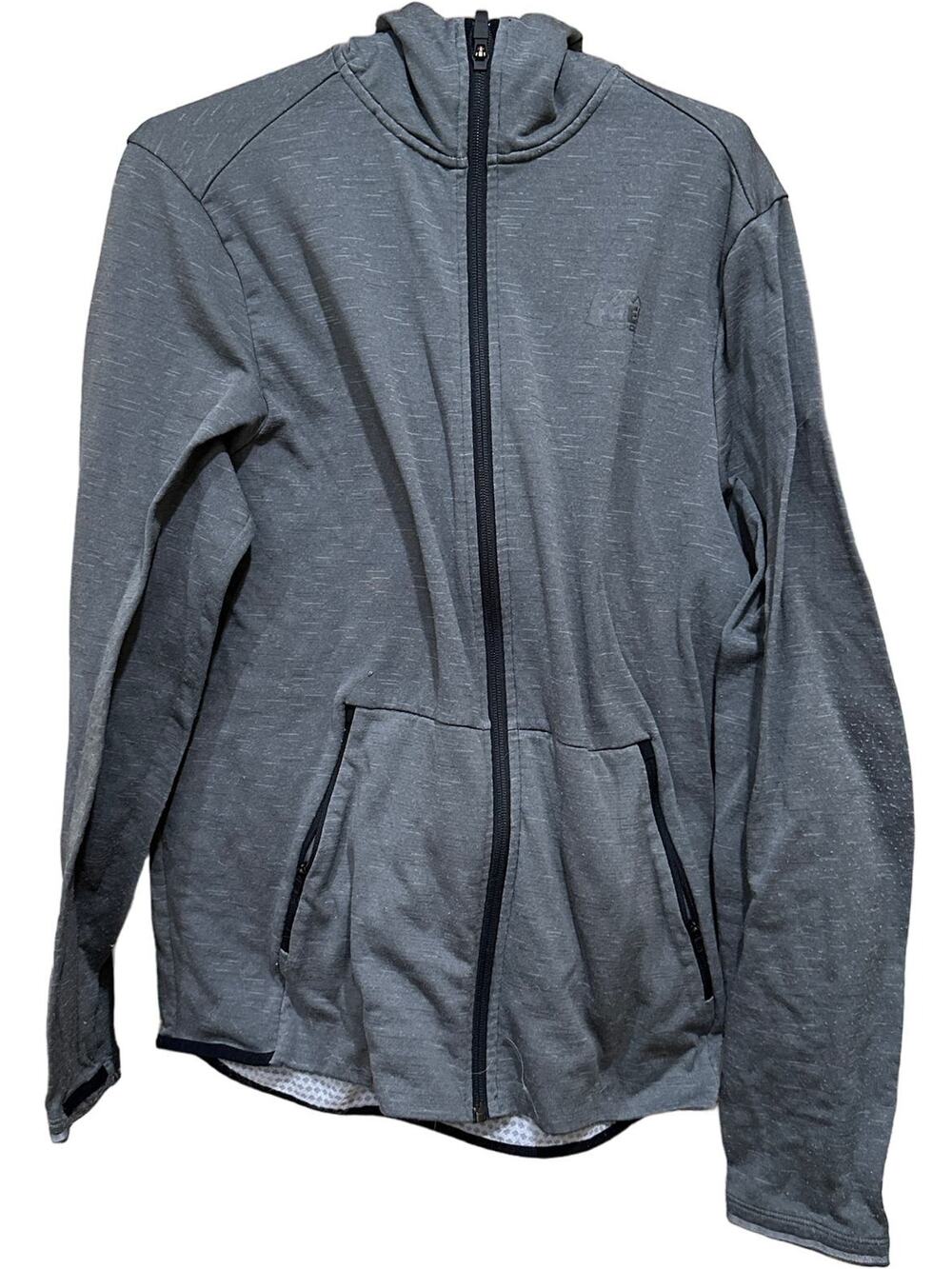 REI CO OP  Hoodie Women Size S Gray Full Zip Hooded Sweatshirt Sweater PILLING